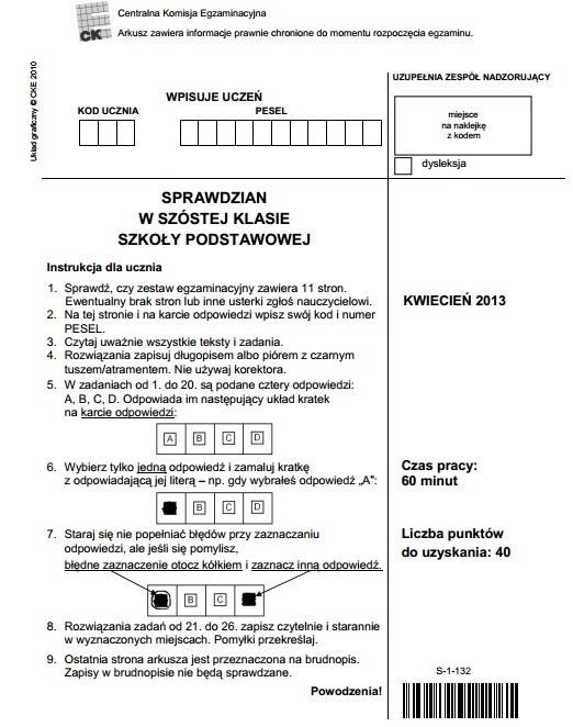 Sprawdzian szóstoklasisty 2014: [ZOBACZ ARKUSZE PYTAŃ]