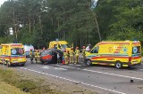Wypadek w Brudkach Starych na DK60, 10.07.2022. Pięć osób trafiło do szpitala. Zdjęcia