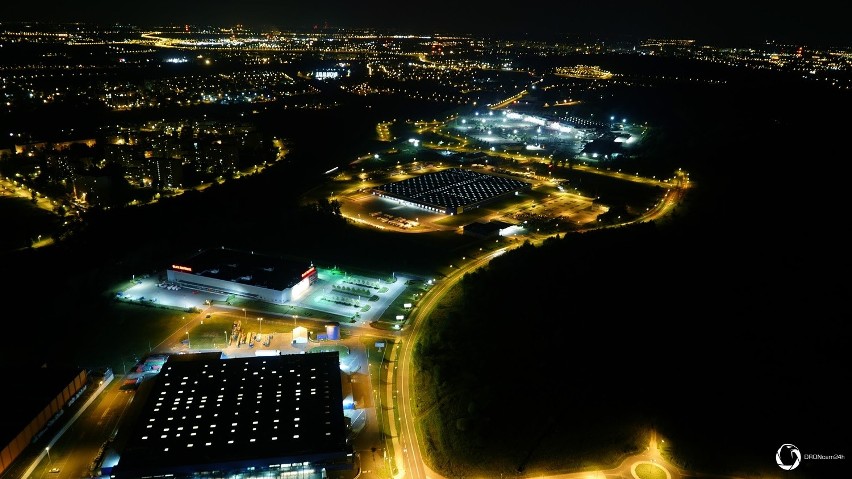 Zabrze: Nocne zdjęcia z drona od DRONcam24h [GALERIA]