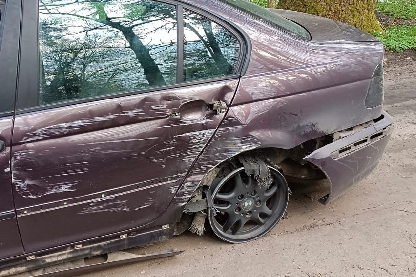 Pijany kierowca poruszał się uszkodzonym BMW