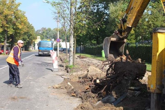 Ulica Katowicka w Opolu remontowana.