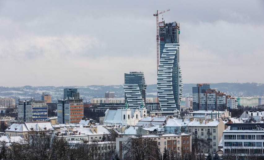 Tak prezentuje się panorama centrum miasta Rzeszowa w zimowej szacie [ZDJĘCIA]