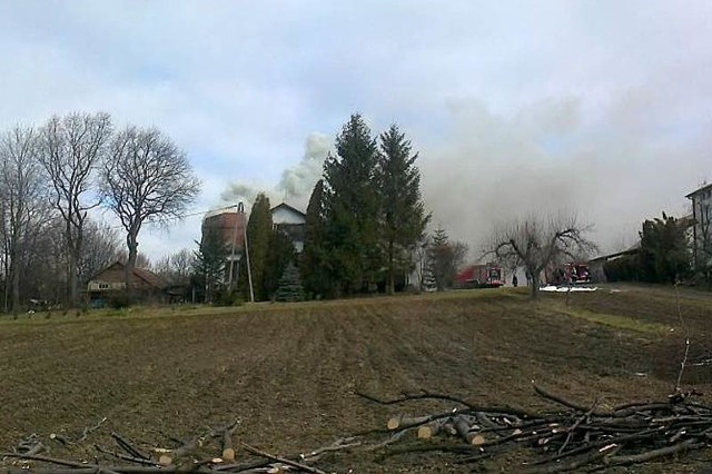Pożar w Tarnowcu. Zdjęcie wysłane przez Internautę.