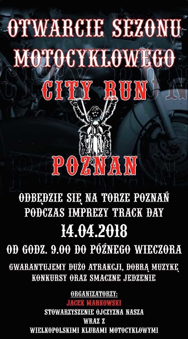 City Run Poznań 2018: Motocykliści rozpoczynają sezon na Torze Poznań! Msza i parada ulicami miasta