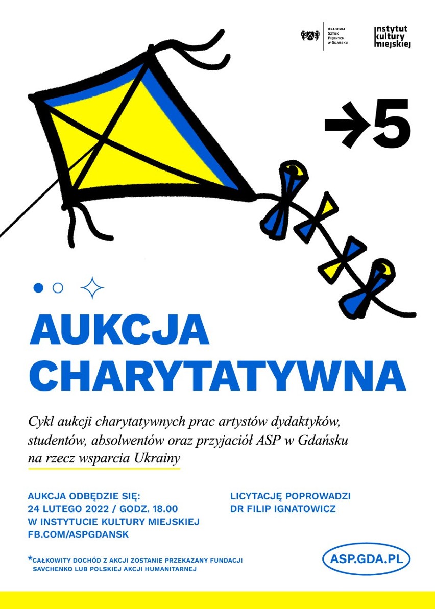 Gdańskie ASP po raz piąty dla Ukrainy. Aukcja charytatywna ze wsparciem Instytutu Kultury Miejskiej