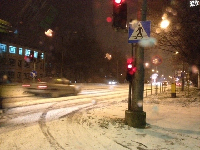 Fatalne warunki na drogach w Słupsku...