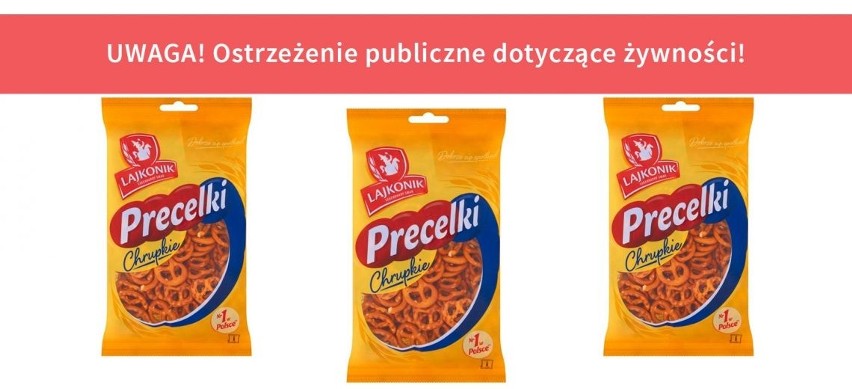 Główny Inspektorat Sanitarny wycofuje precelki chrupkie firmy Lajkonik. Mogą zawierać fragmenty metalu