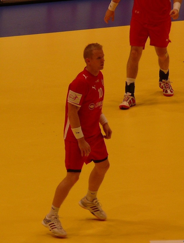Henrik Knudsen podczas meczu z Hiszpanią.