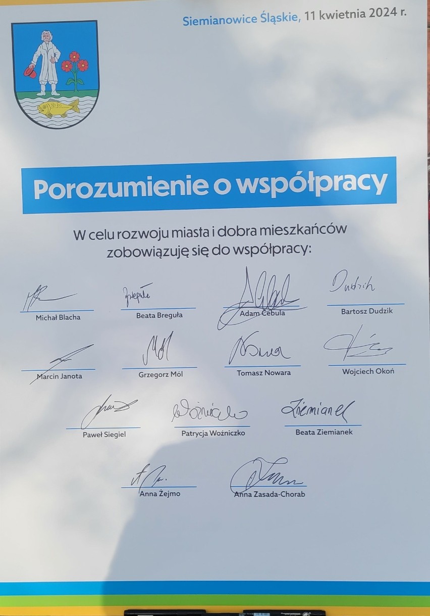 Podpisanie deklaracji współpracy w Radzie Miasta Siemianowice Śląskie