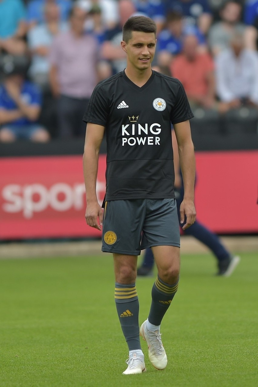 Bartosz Kapustka podczas meczu Leicester - Notts County