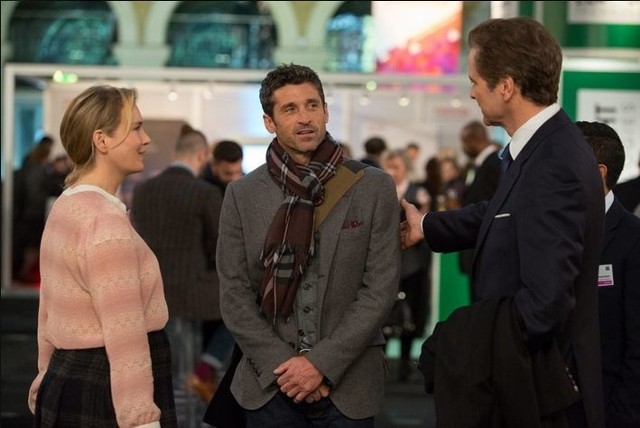 Rene Zellweger, Patrick Dempsey i Colin Firth na planie filmu "Bridget Jones's Baby"