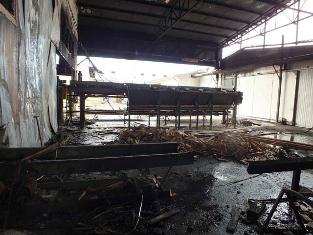 W firmie Drewex spaliła się jedna z linii tartacznych, służąca do produkcji tarcicy