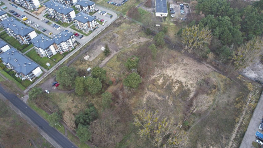 Teren pod budowę nowej szkoły, zdjęcia z drona