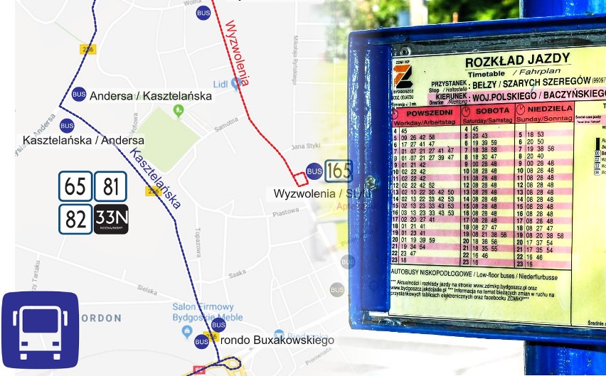 Zmiany w kursowaniu komunikacji miejskiej w Fordonie. Wszystko przez remont [MAPY]