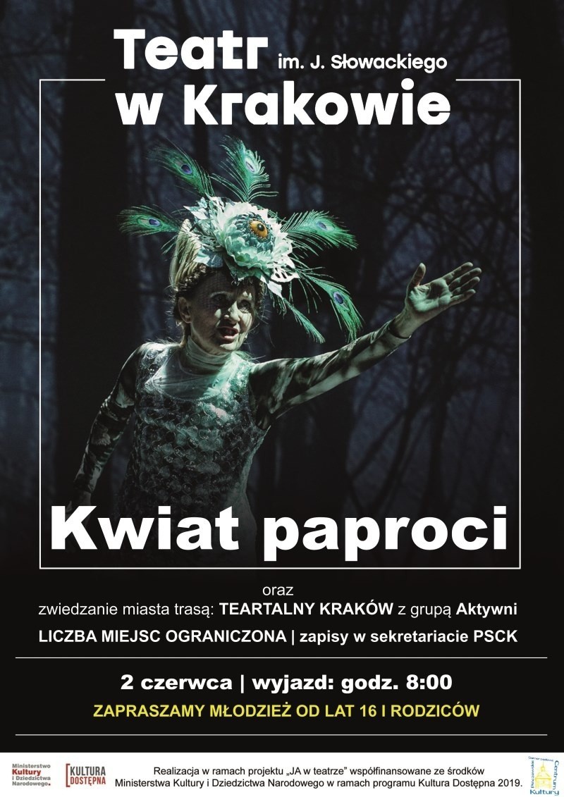 Bezpłatny wjazd dla młodzieży z gminy Pińczów do teatru do Krakowa na "Kwiat Paproci" [PROGRAM WYCIECZKI]