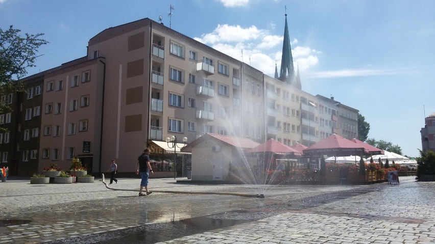 Kurtyna wodna w Raciborzu na rynku