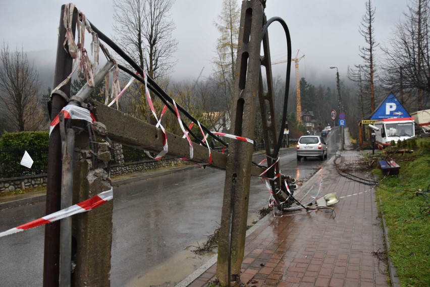 Halny na Podhalu. Ponad 40 interwencji. Zerwane dachy, powalone drzewa [ZDJĘCIA]