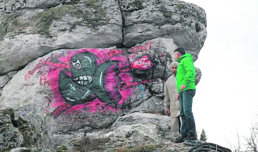 Graffiti usunięte. Skały na Kromołowcu wreszcie czyste ZDJĘCIA z akcji Czyste skały