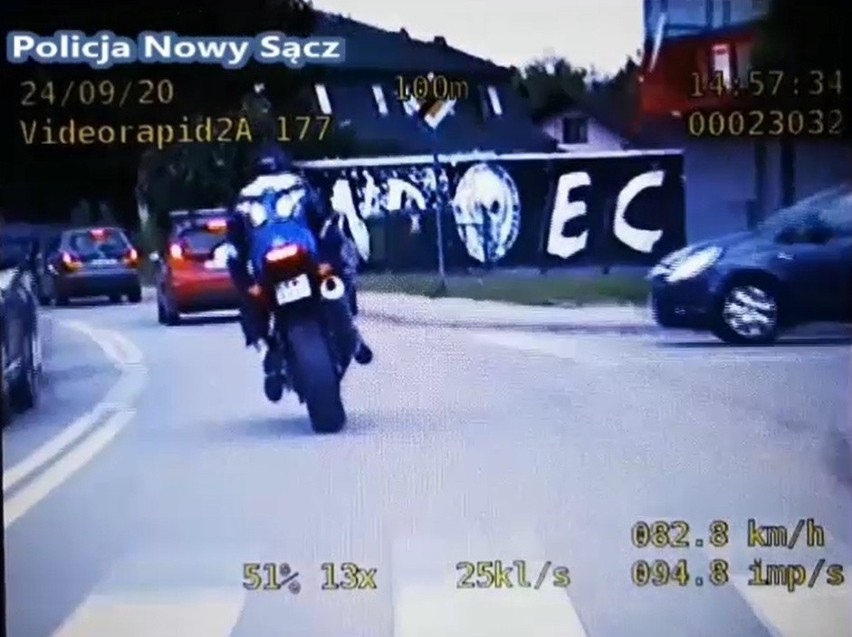 Nowy Sącz. Szaleńcza ucieczka motocyklisty przed policjantami