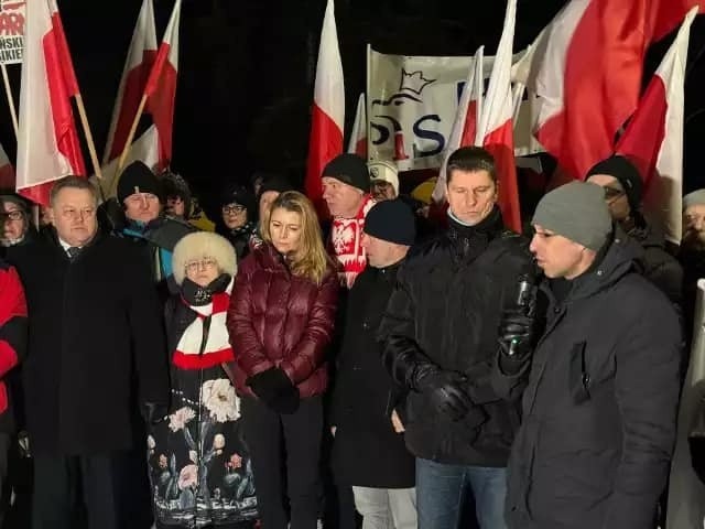 Dariusz Piontkowski i Jarosław Zieliński wśróprotestujących