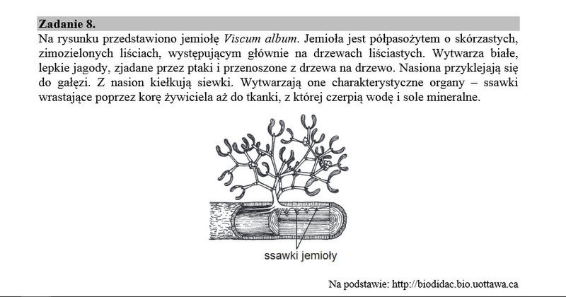 Takie zadanie pojawiło się na maturze z biologii w 2015 r.