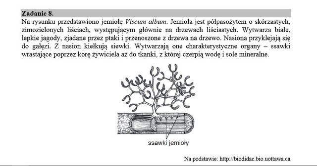 Takie zadanie pojawiło się na maturze z biologii w 2015 r.