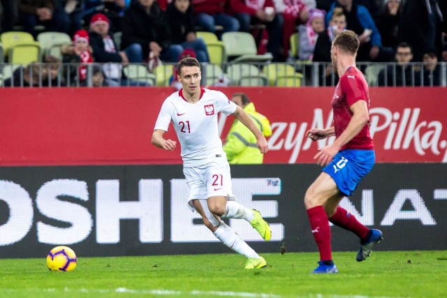 Przemysław Frankowski w towarzyskim meczu z Czechami