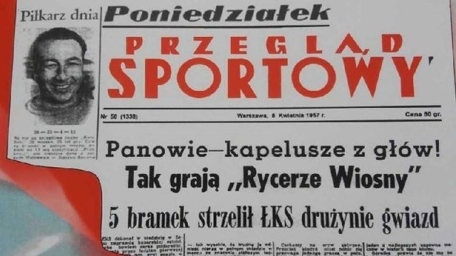 Tak wyglądała pierwsza strona Przeglądu Sportowego 8 kwietnia 1957 roku