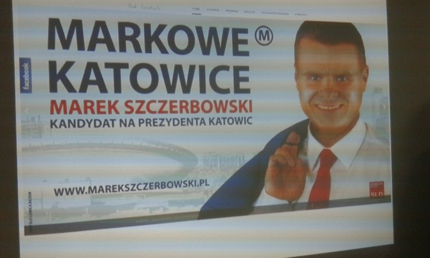 Marek Szczerbowski prezentuje swoje hasło wyborcze
