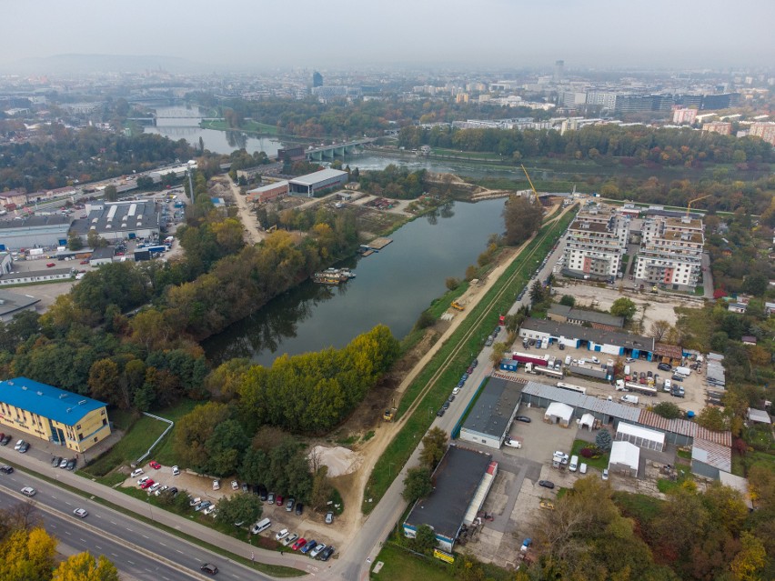 Kraków. Port Płaszów - budują wrota w stoczni. Powstanie tu osiedle dla bogaczy? Zobaczcie wizualizacje 28.10.22