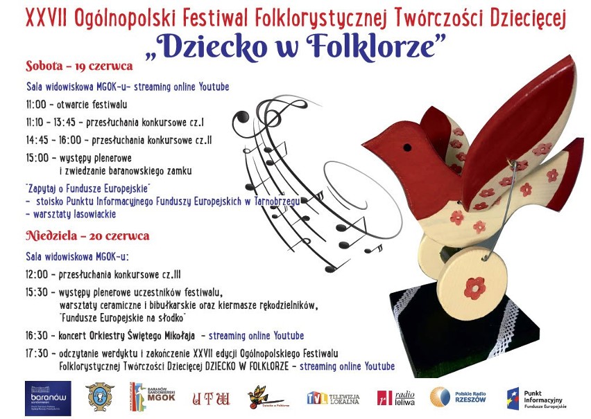 Młodzi artyści z dziewięciu regionów na festiwalu "Dziecko w Folklorze" w Baranowie Sandomierskim. Na finał folkowy koncert  