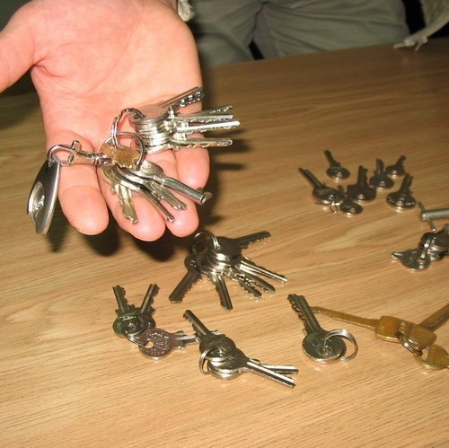 Przy zatrzymany policjanci znaleźli prawie 40 sztuk różnego rodzaju kluczy patentowych.