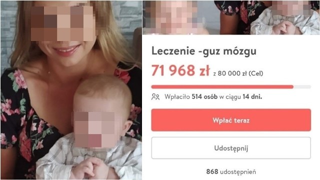 W pierwszych dniach października Edyta K. uruchomiła internetową zbiórkę pieniędzy na platformie Pomagam.pl, pod tytułem "leczenie - guz mózgu".