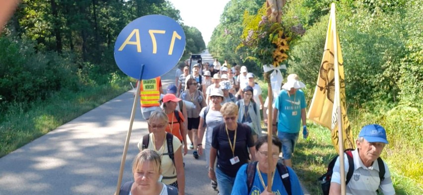 Grupa 17A z Białobrzegów na szlaku pielgrzymki.