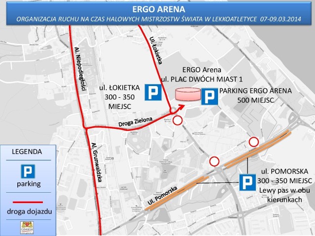 Organizacja ruchu na czas Halowych Mistrzostw Świata w Lekkoatletyce w Sopocie 7-9 marca 2014