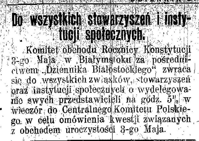 Ogłoszenie z 2 maja 1919 roku