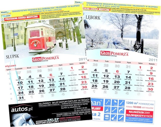 Dla czytelników mamy kalendarze ze zdjęciami Słupska i okolic oraz Lęborka. 