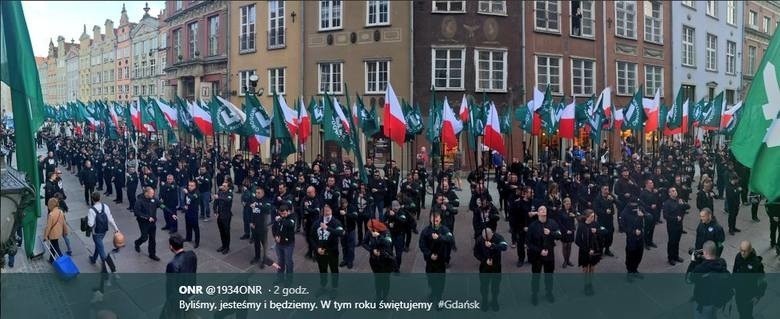 Marsz ONR ulicami Gdańska