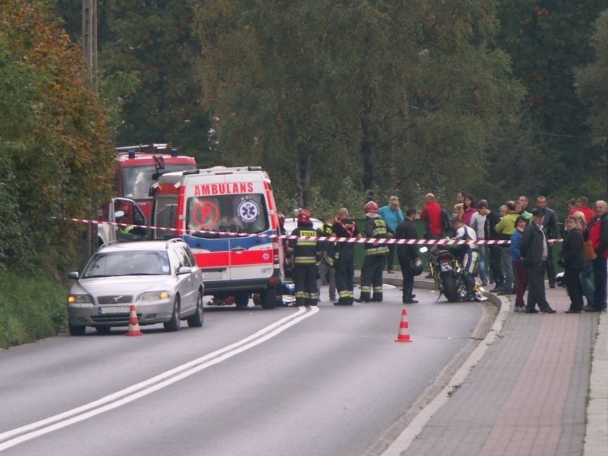 Wypadek motocyklisty w Wiśle