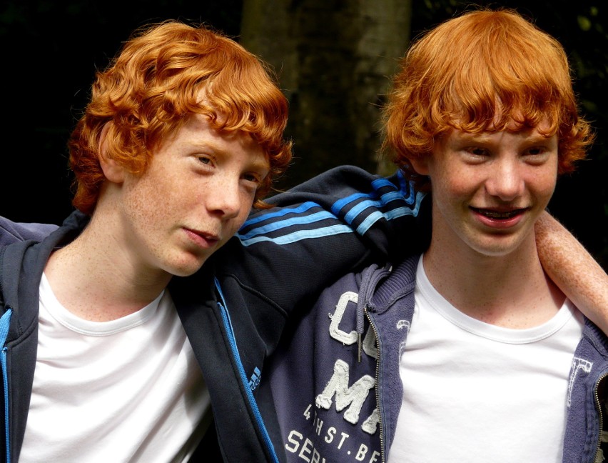 Rudowłosi bliźniacy z Bredy w Holandii