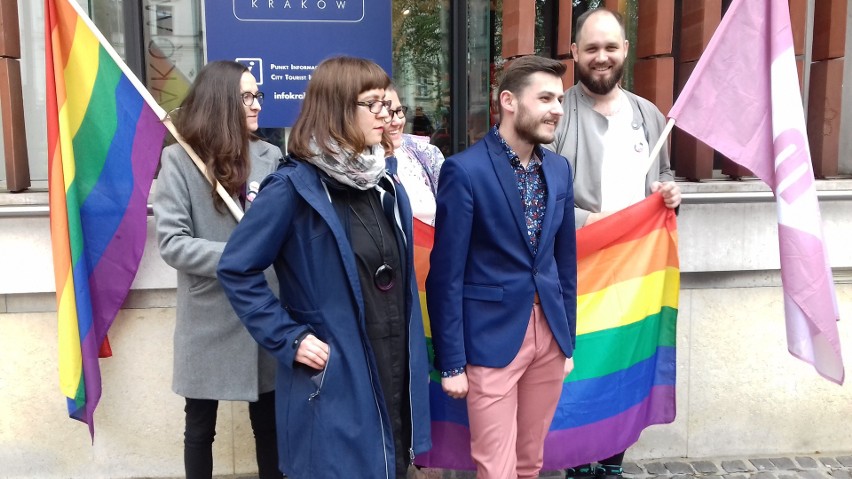 Przedstawiciele Stowarzyszenia Queerowy Maj na konferencji...