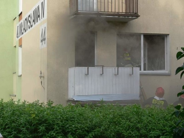 Pożar w mieszkaniu przy ul. Władysława IV w Koszalinie.