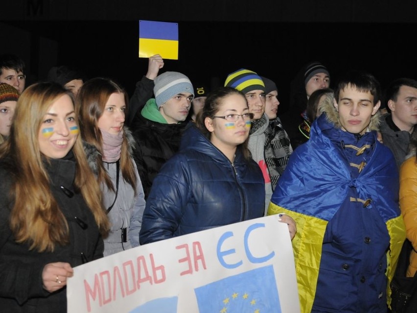 Studenci z Ukrainy manifestują w Bydgoszczy [zobacz wideo i zdjęcia]