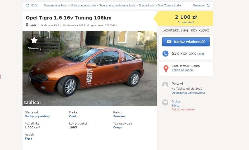 Wypadek na Żeromskiego: Tuningowany opel był na sprzedaż [ZDJĘCIA]