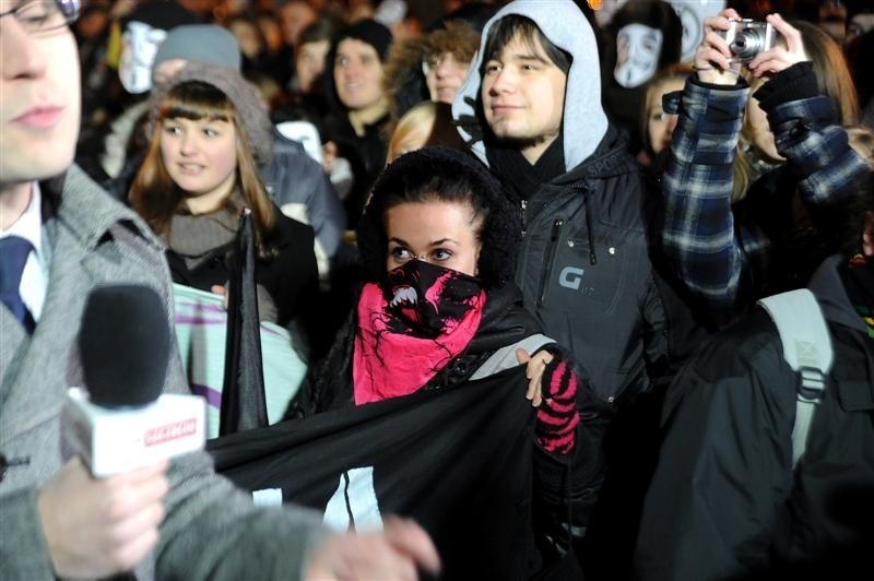 Protest przeciwko ACTA w Szczecinie