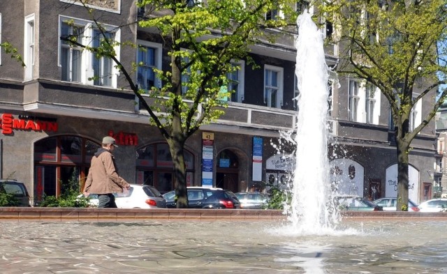 Fontanna w al. Jana Pawła II w Szczecinie