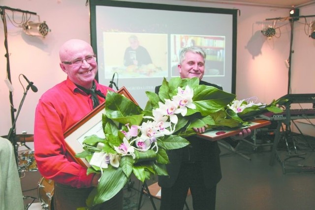 Jan Kamiński (z lewej) i Michał Androsiuk zgodnie przyznali, że nie spodziewali się, iż to właśnie ich książki zostaną nagrodzone i że cieszą się z tego wyróżnienia