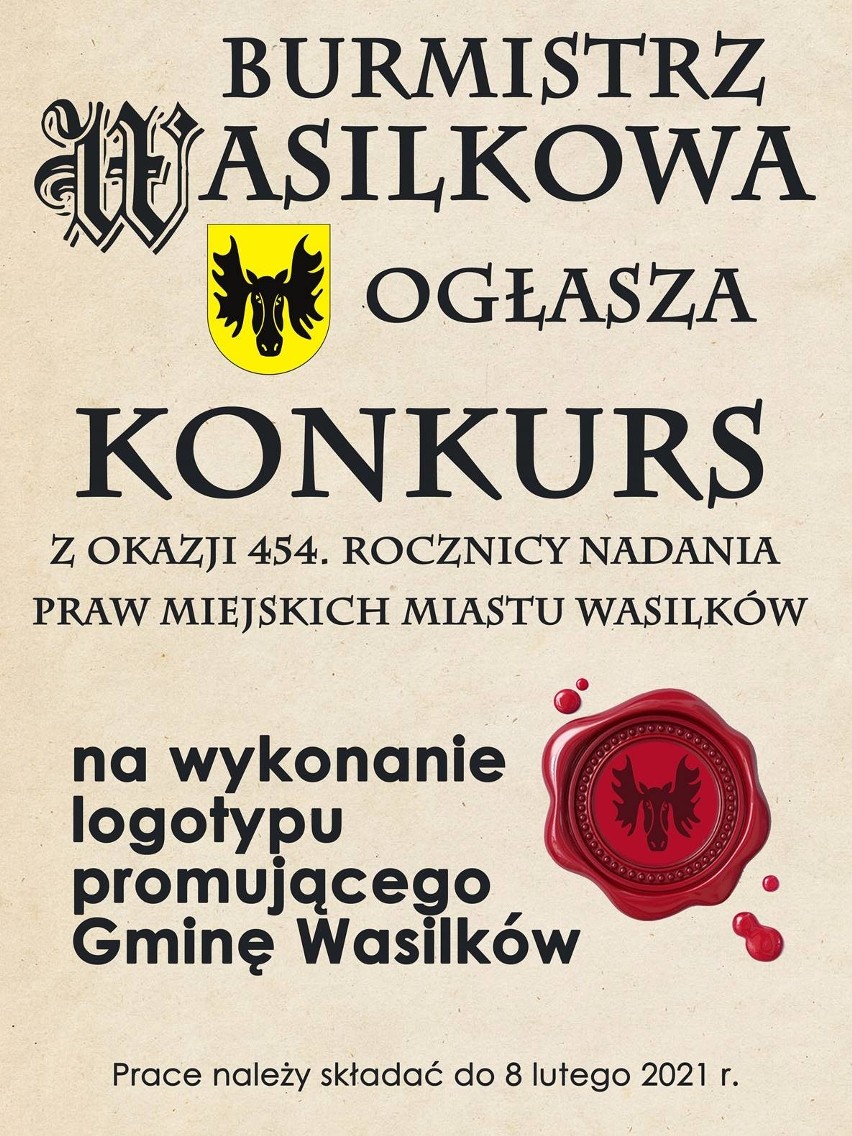 Ruszył konkurs na logotyp gminy Wasilków. Do wygrania jest 1000 zł 
