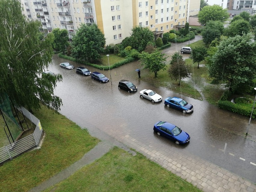 Ulewa, która przeszła w poniedziałek nad Koszalinem...