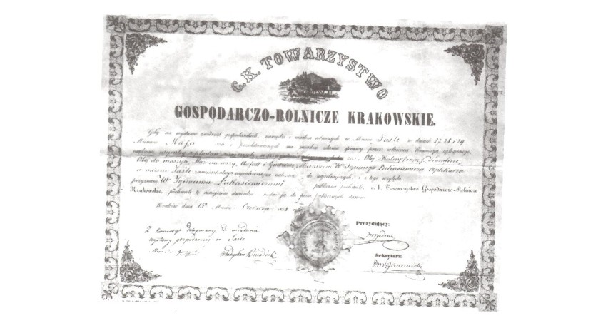 Dyplom Ignacego Łukasiewicza z wystawy...